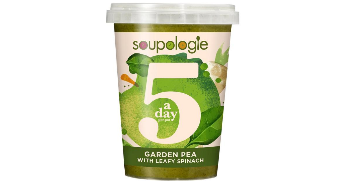 5 a day garden pea with leafy spinach soup by Soupologie
