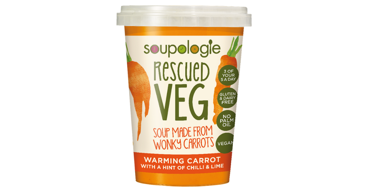 Rescued Veg Soup made from wonky carrots by soupologie