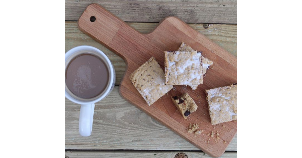 Coffee and Chocolate Shortbread with a cup of coffee by Soupologie
