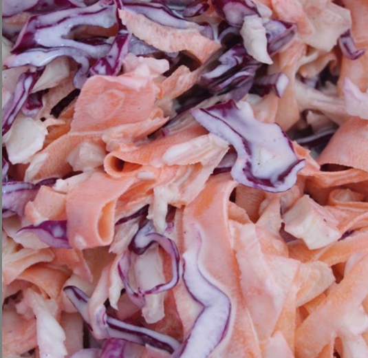Vegan Coleslaw with shredded cabbage and carrots