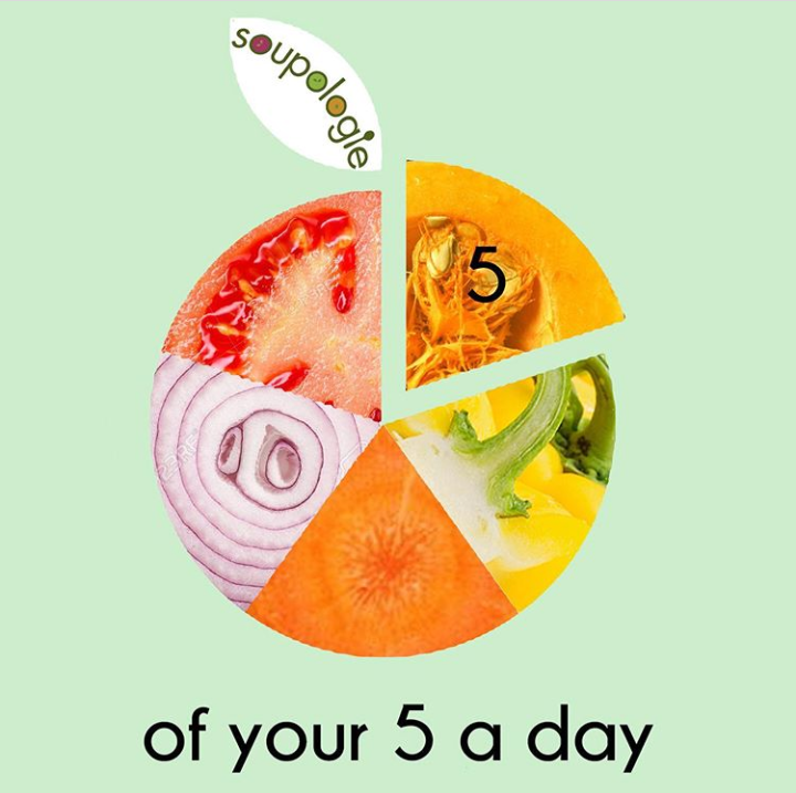 5 a day graphic for 5 a day carrot and butternut soup