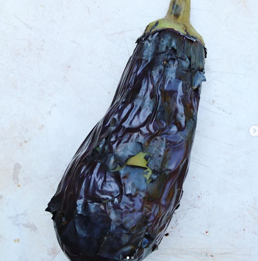 roasted aubergine for baba ganoush