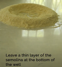 semolina flour well